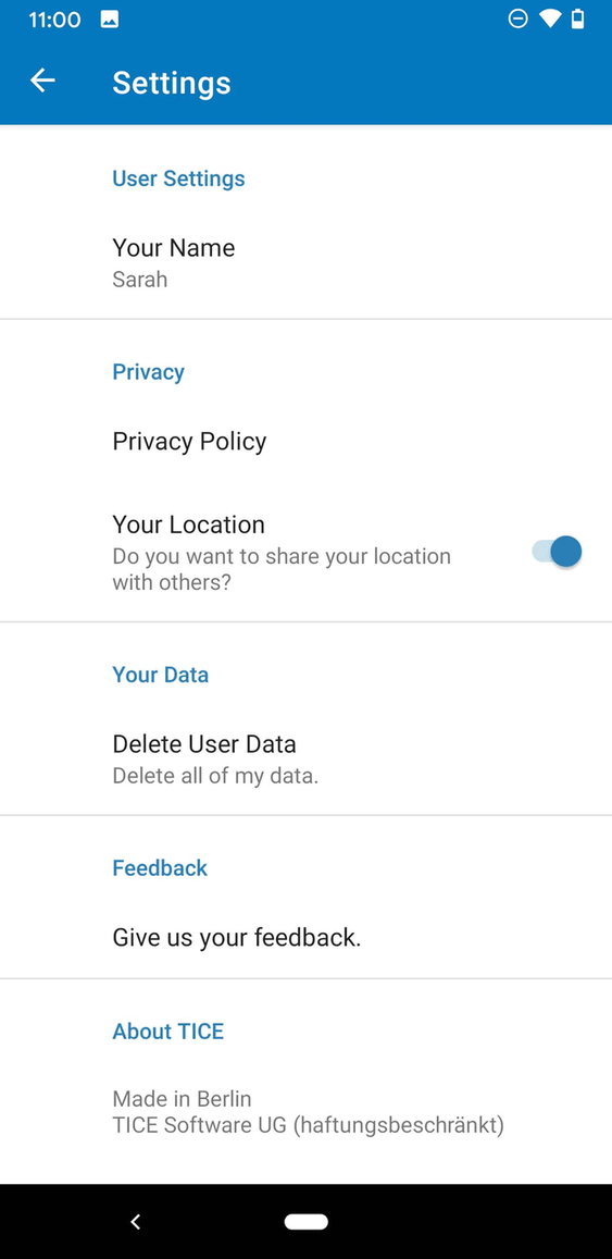 TICE – Secure GPS Location Sharing with Friends screenshot