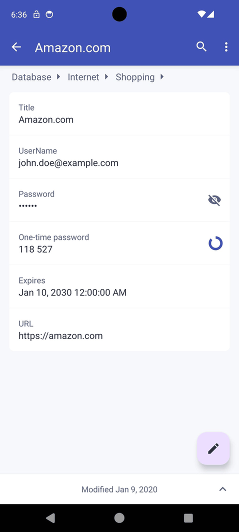 KeePassVault screenshot