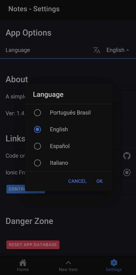 Ionic Notes screenshot