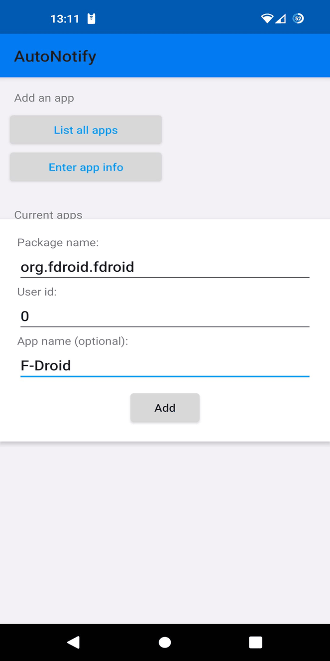 AutoNotify screenshot
