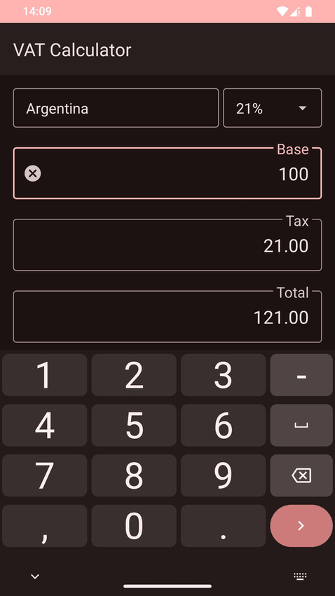VAT Calculator screenshot