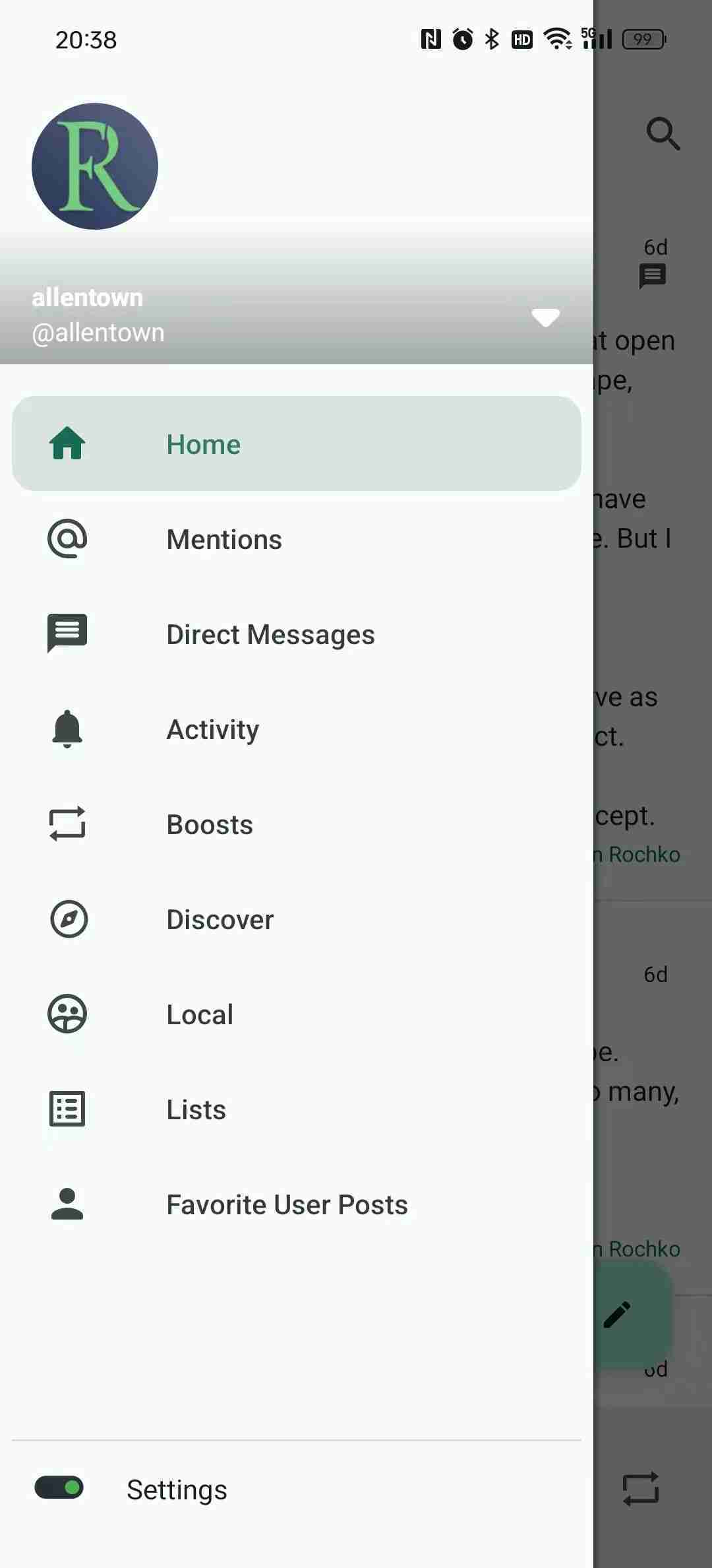 FocusMastodon screenshot