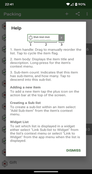 InfiniList screenshot