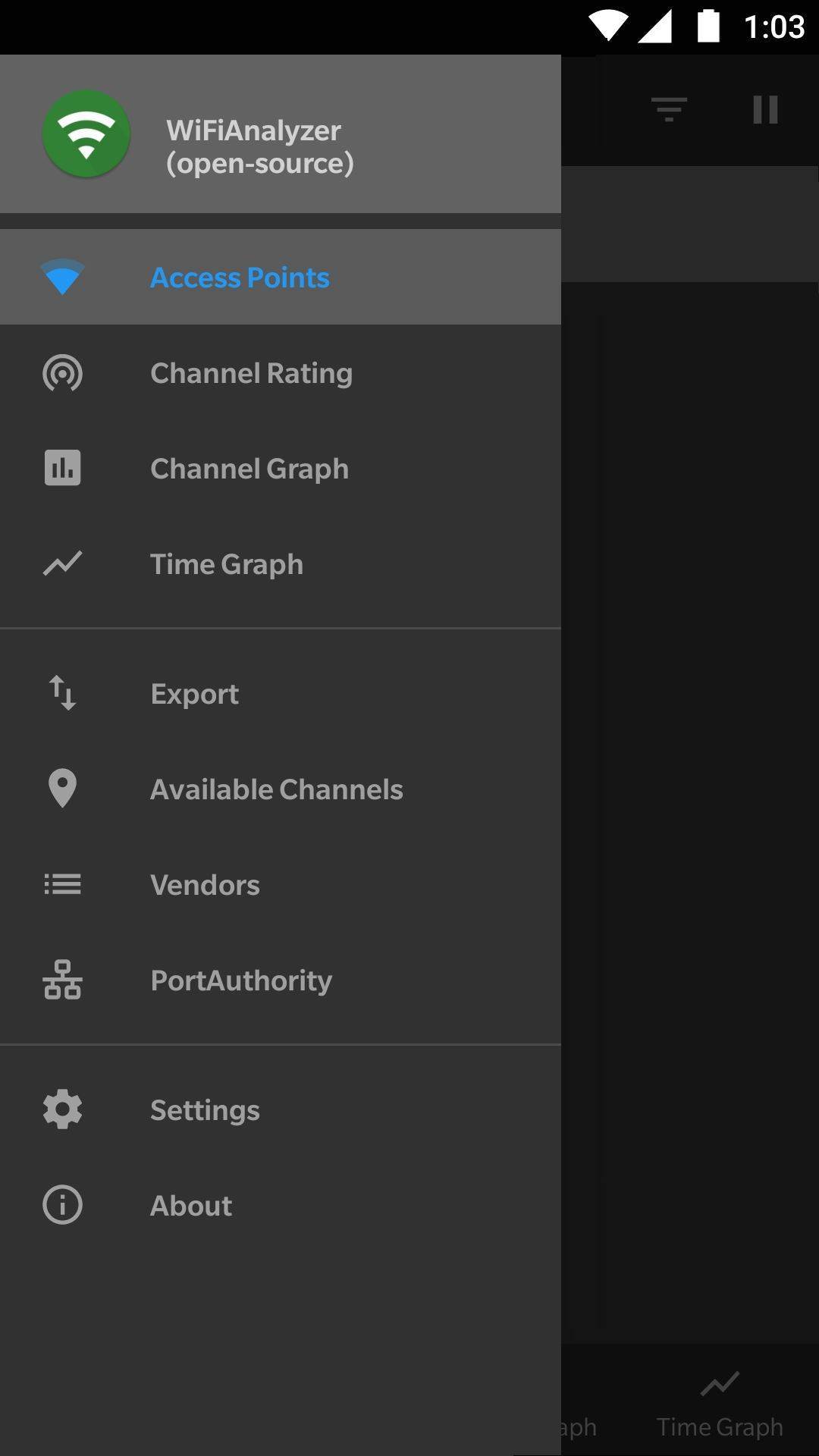 WiFiAnalyzer screenshot