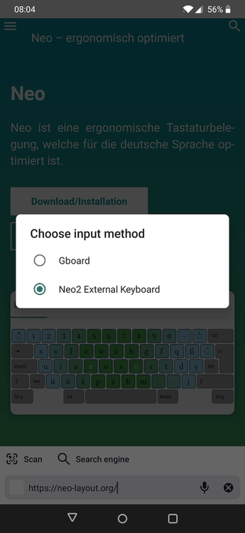 Neo2 External Keyboard screenshot