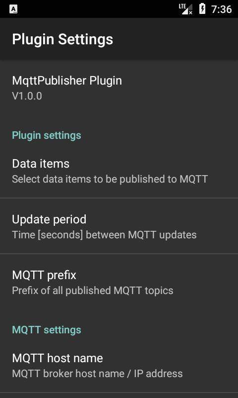 AndrOBD MQTTPublisher screenshot