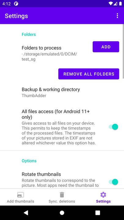 Exif Thumbnail Adder screenshot