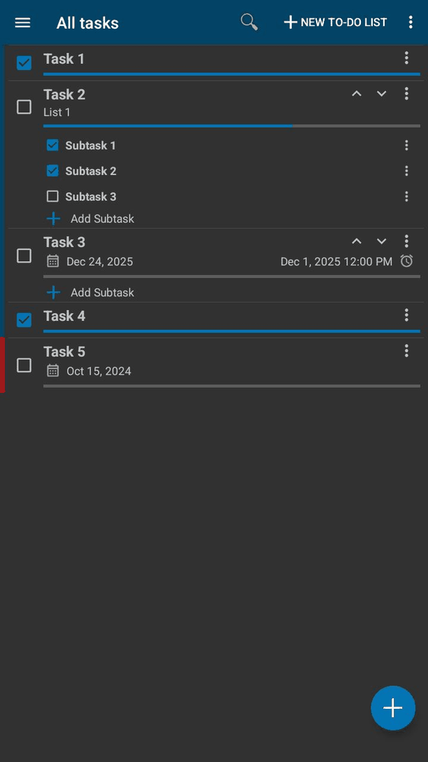 Todo List (PFA) screenshot