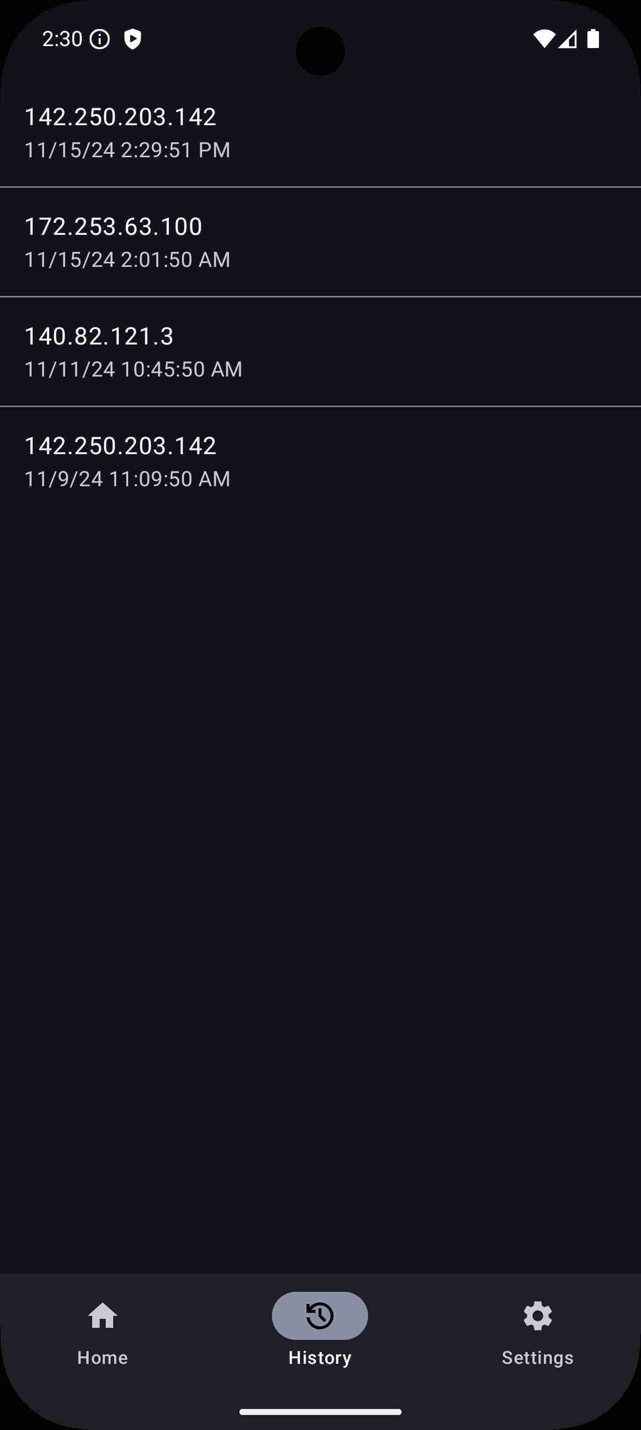 Find my IP screenshot