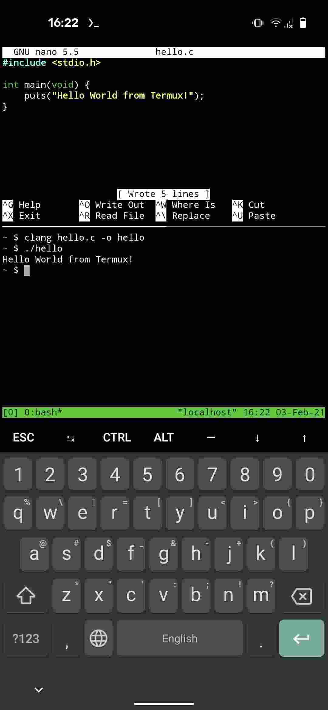Nix-on-Droid screenshot