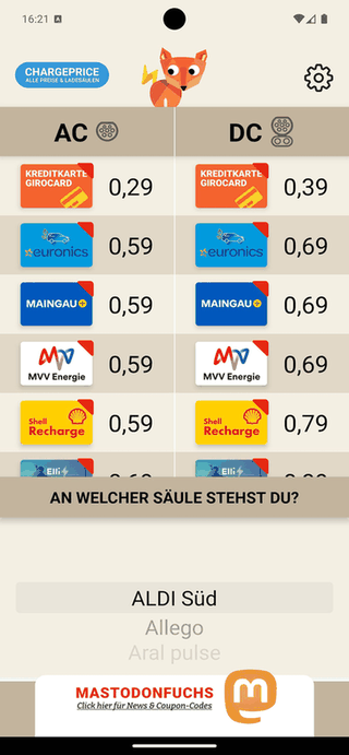 Ladefuchs screenshot