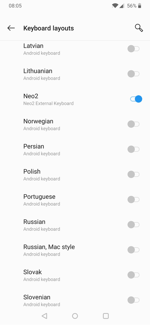 Neo2 External Keyboard screenshot