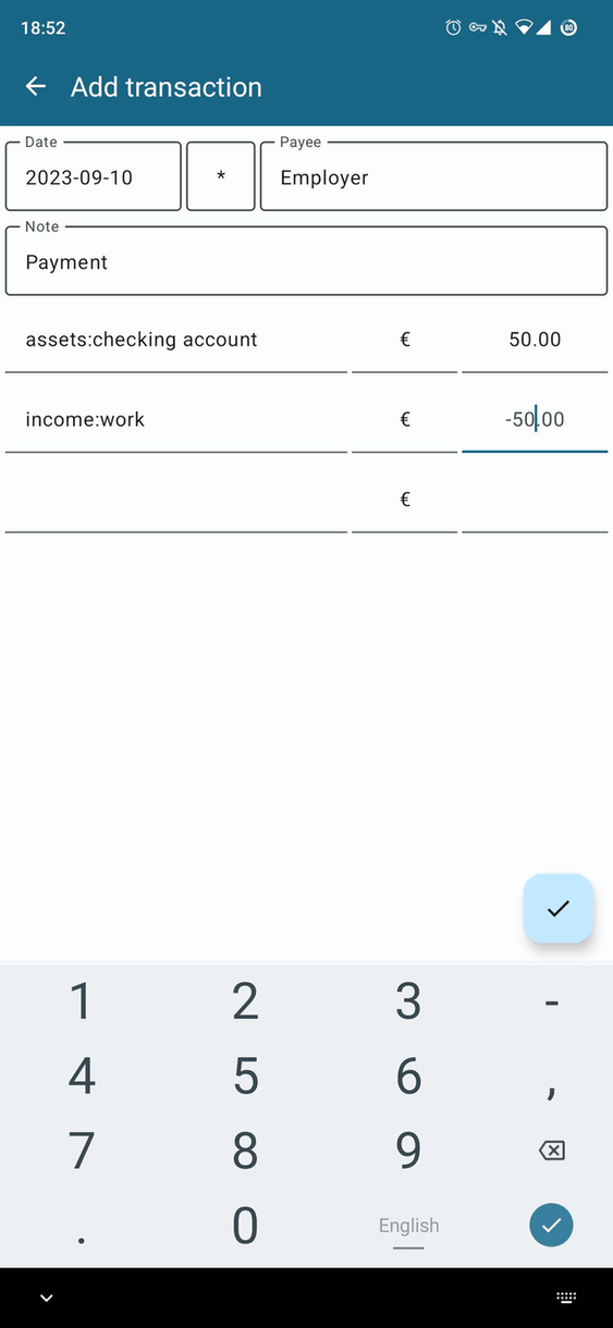 NanoLedger screenshot