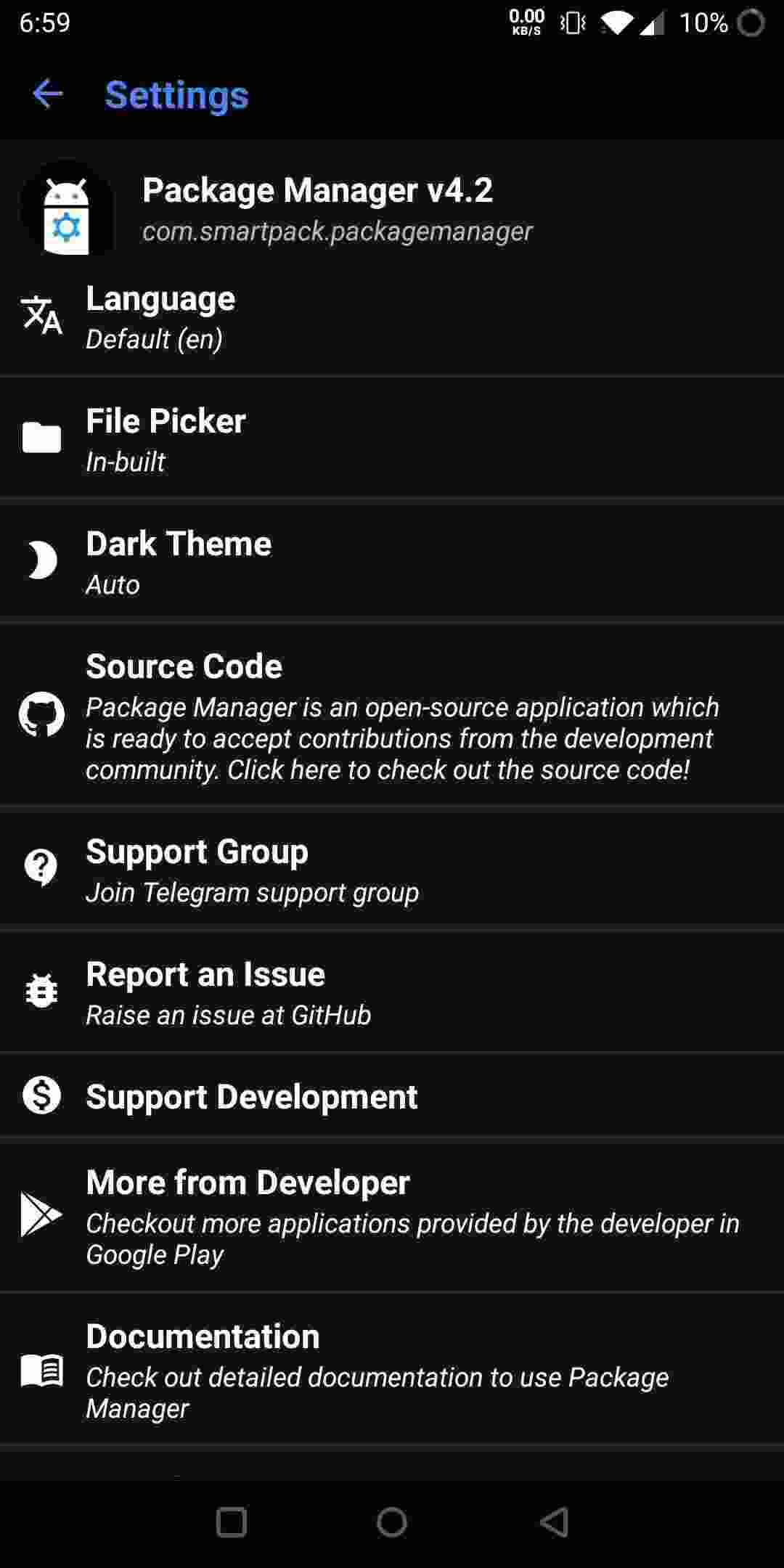 Package Manager screenshot
