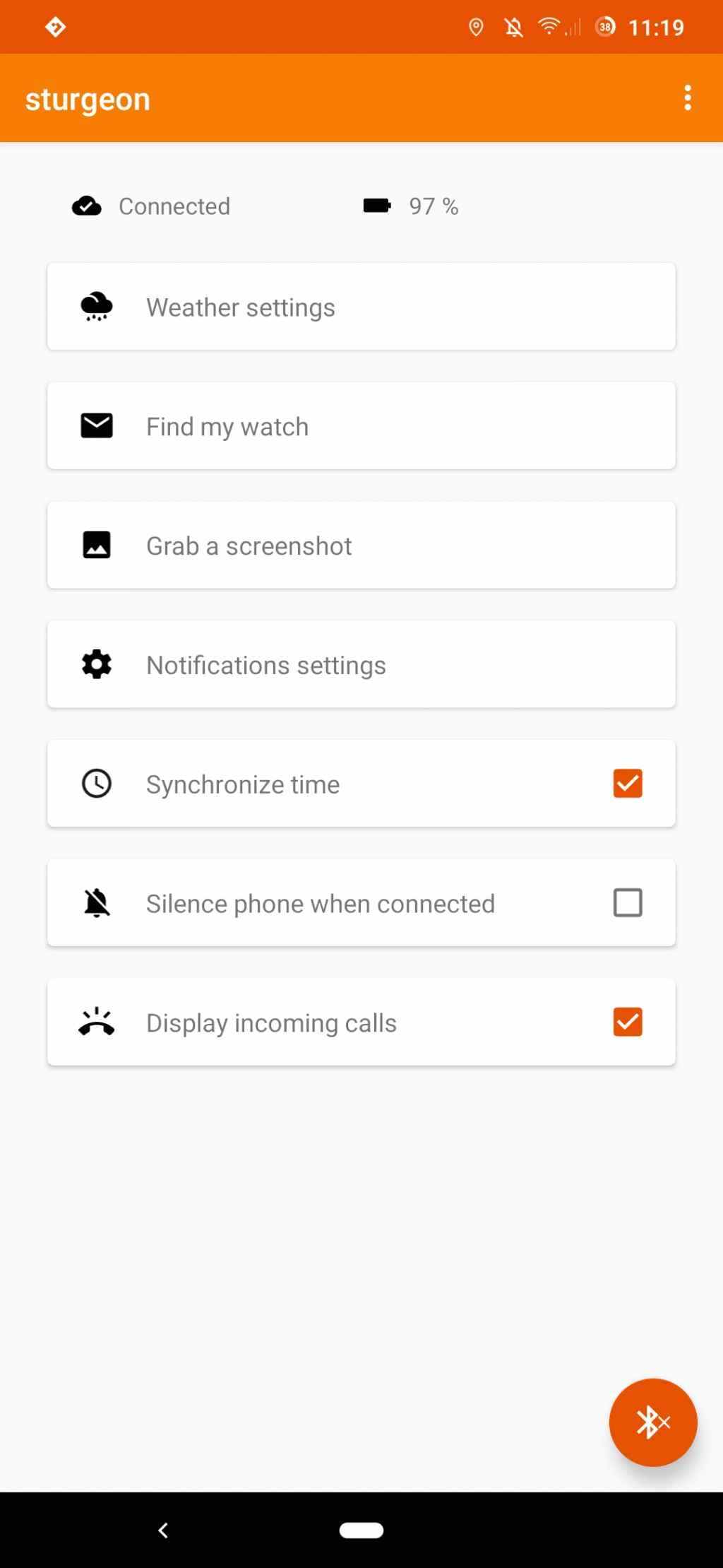 AsteroidOS Sync screenshot