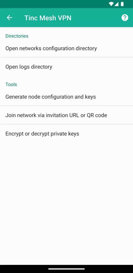 Tinc Mesh VPN screenshot