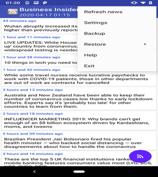 News Reader screenshot