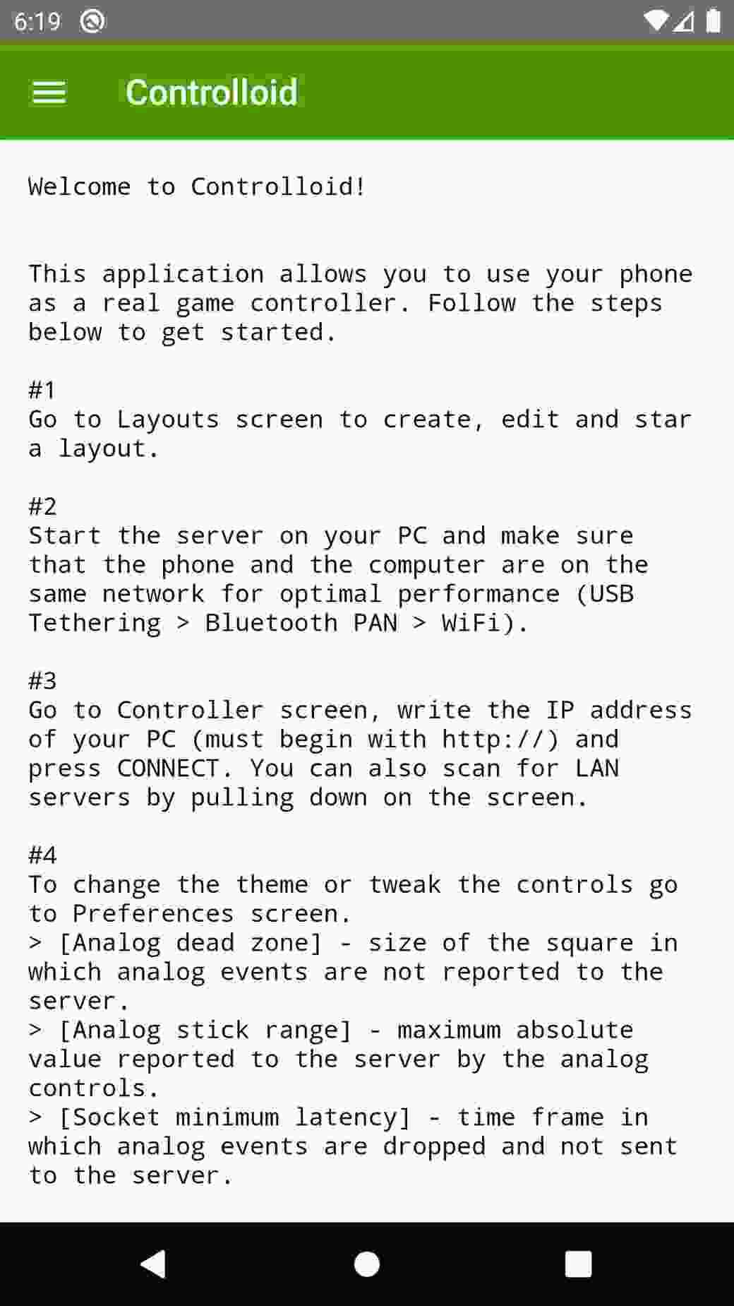 Controlloid screenshot
