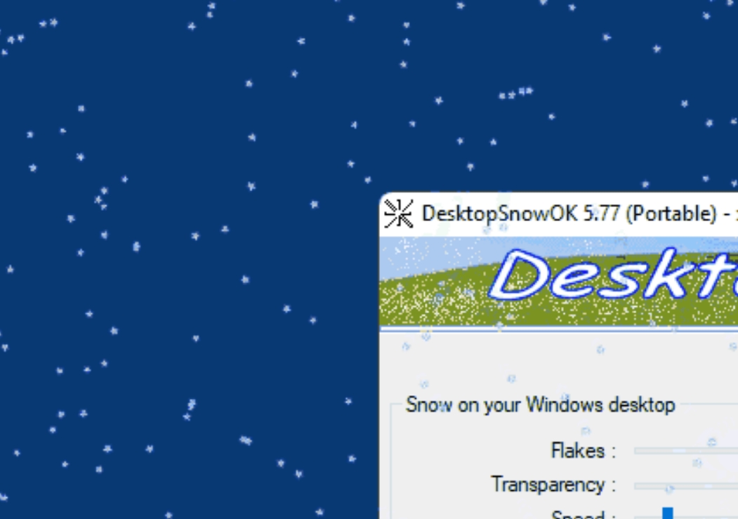 Desktop Snow Animation Tool screenshot