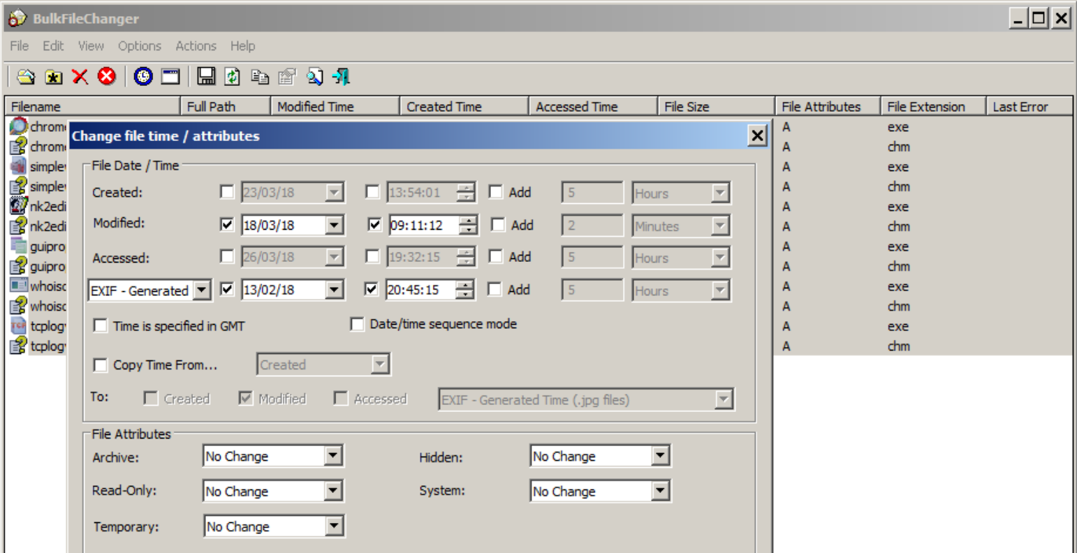 BulkFileChanger screenshot