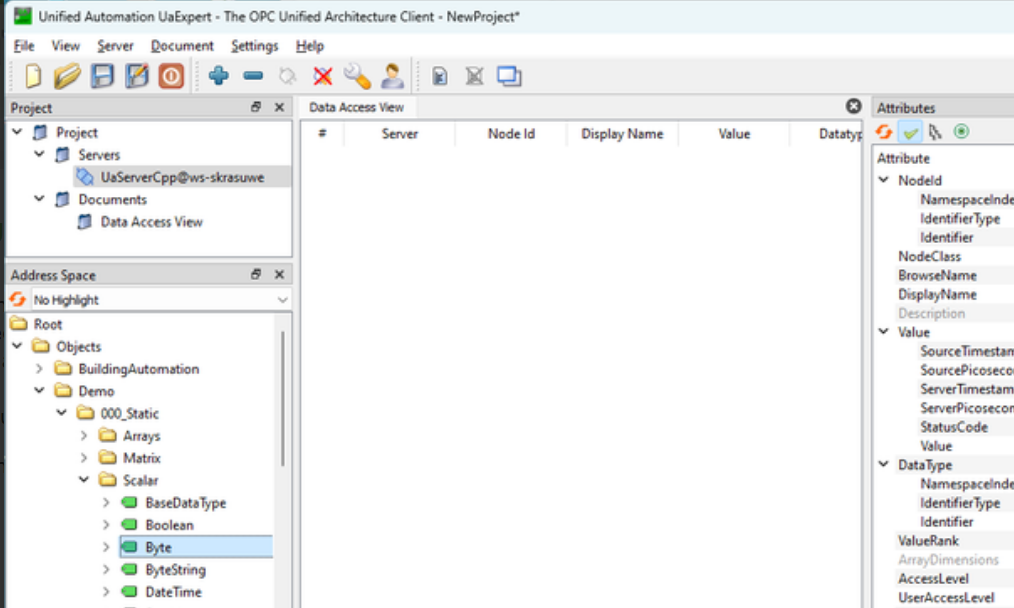UaExpert screenshot