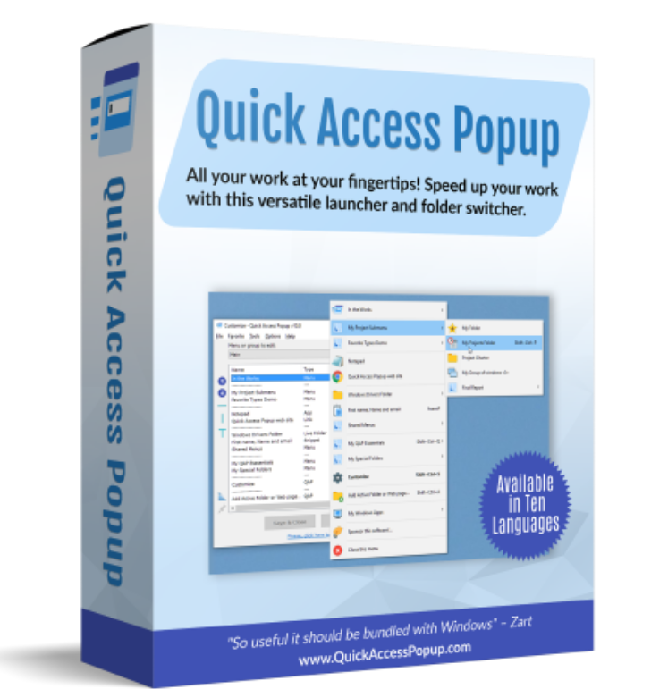 Quick Access Popup screenshot