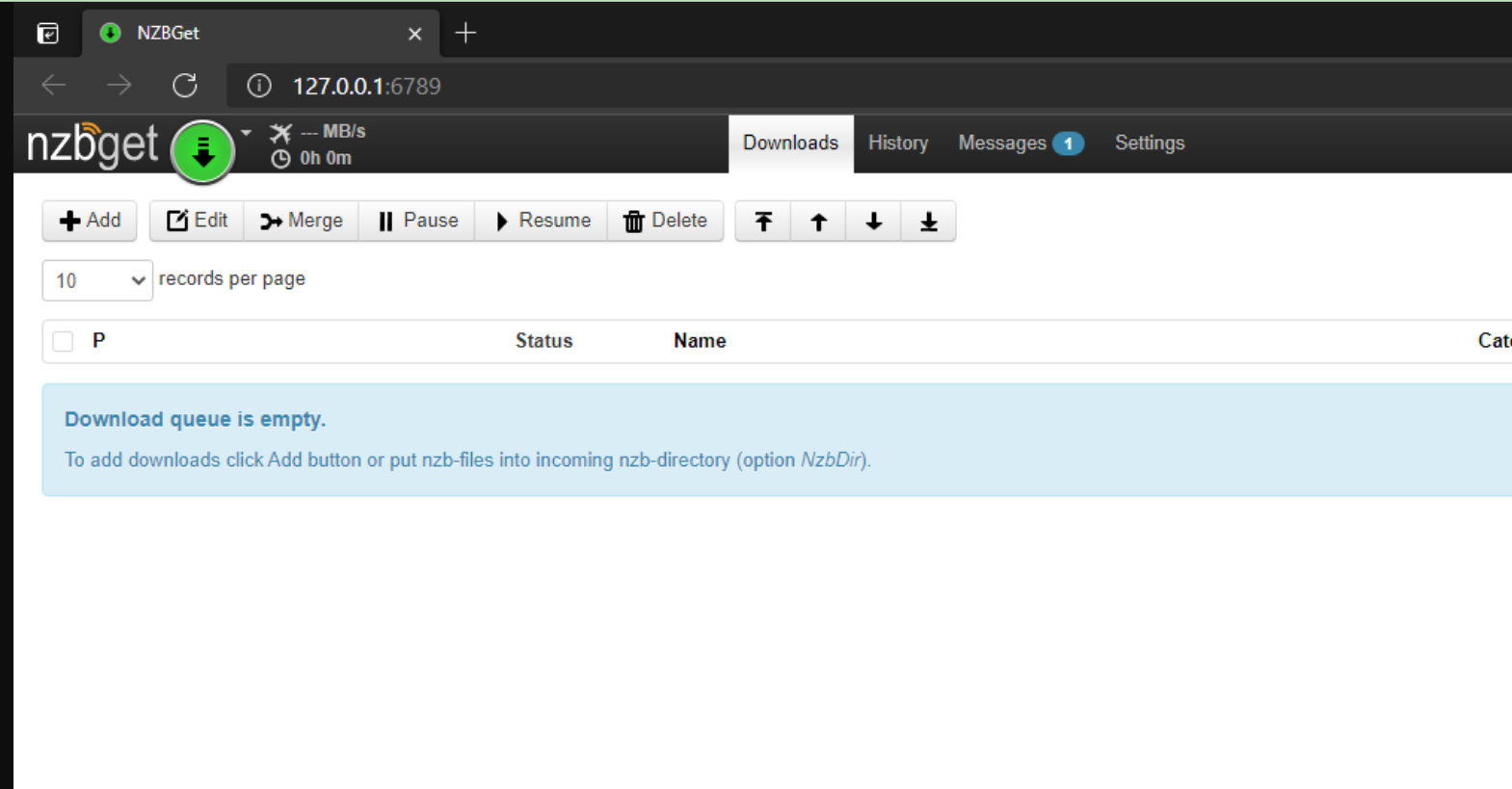 NZBGet screenshot