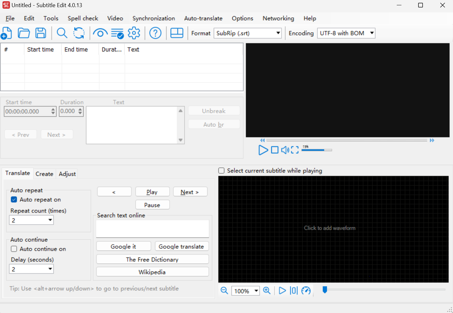 TimedText Studio screenshot