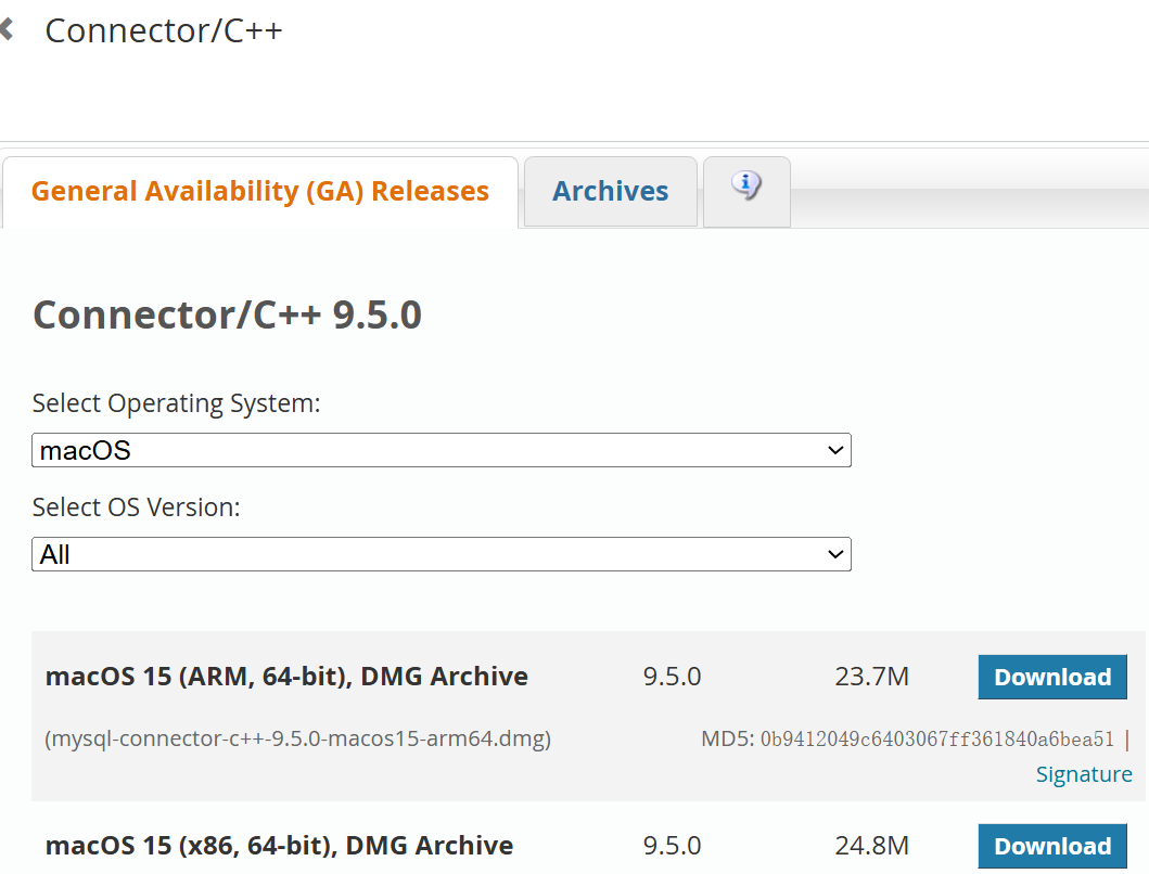 MySQL Connector/C++ screenshot
