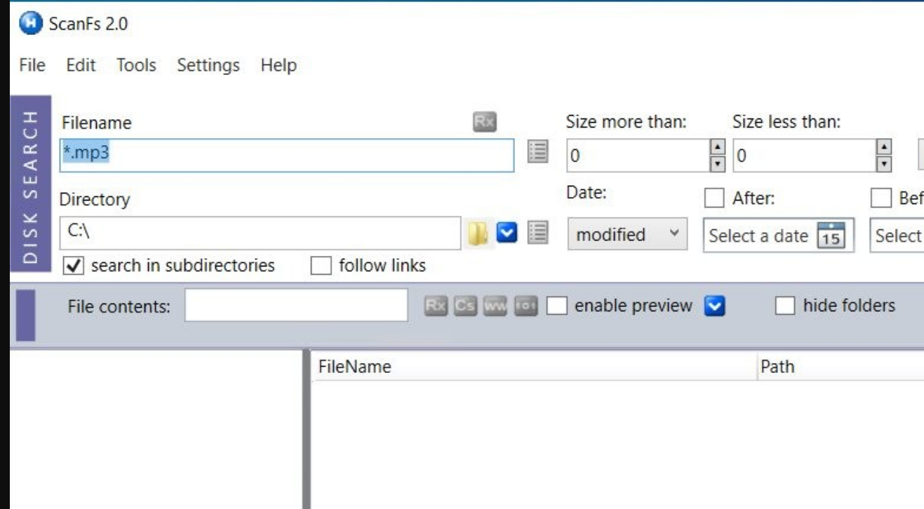 ScanFS screenshot