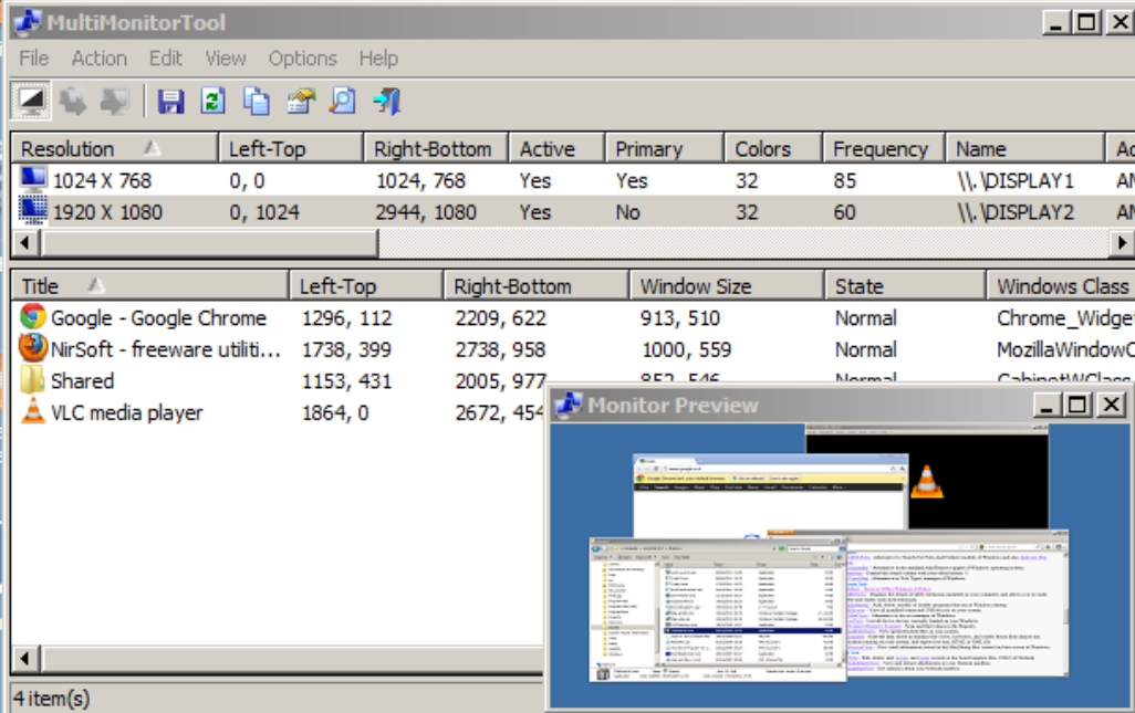 MultiMonitorTool screenshot