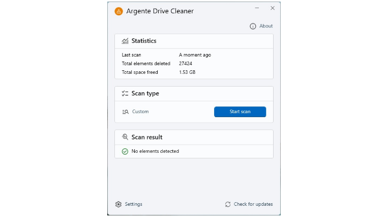 Argente Drive Cleaner screenshot