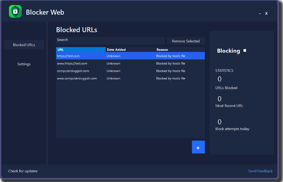 Blocker Web screenshot