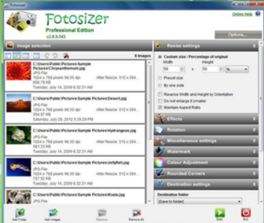 Fotosizer screenshot