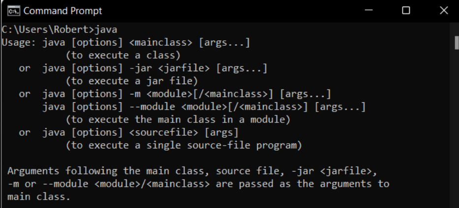 Server JRE screenshot