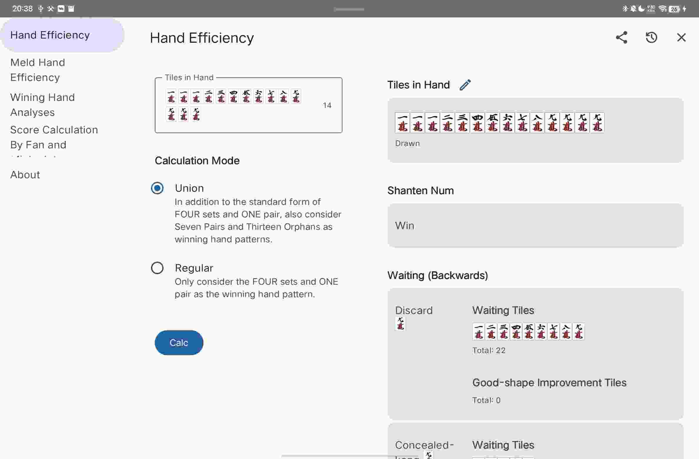 Riichi Mahjong Calculator screenshot