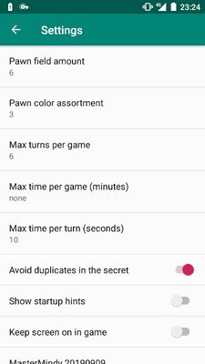 MasterMindy screenshot