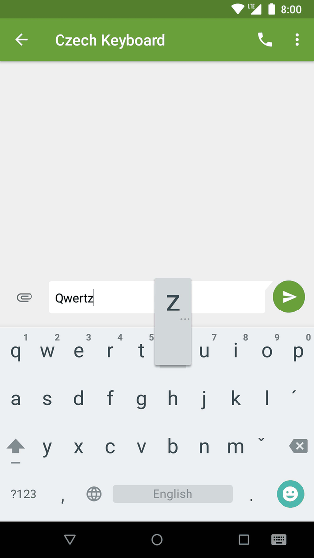 Czech Diacritic Keyboard screenshot
