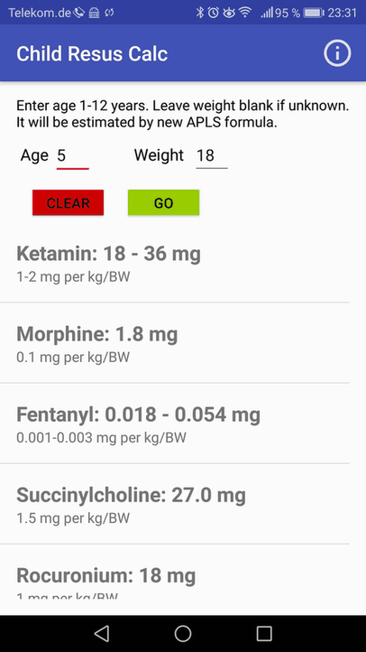 Child Resus Calc screenshot