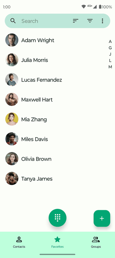 Fossify Contacts screenshot
