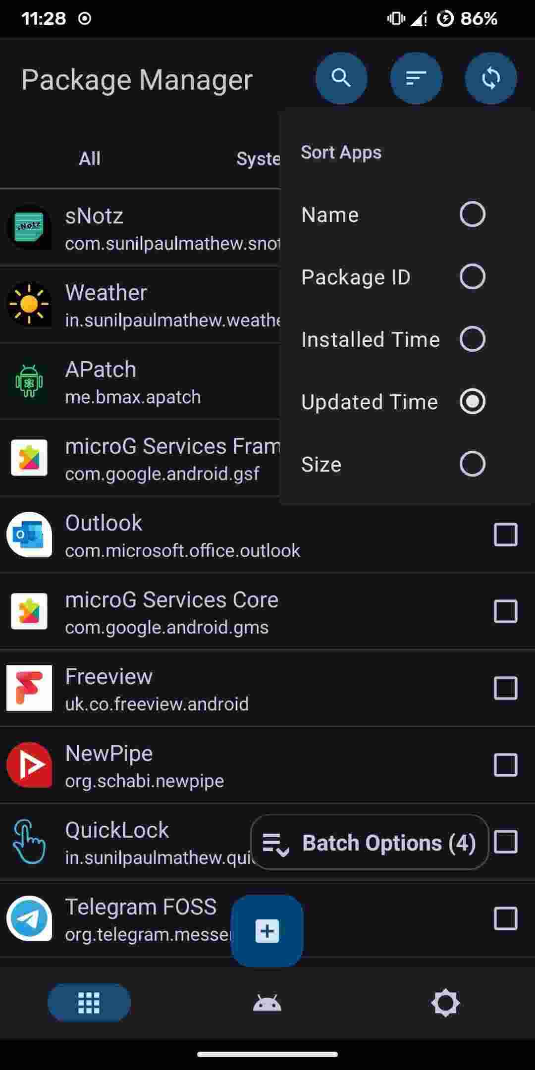Package Manager screenshot