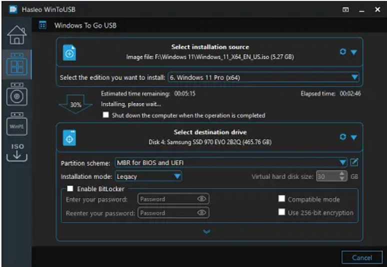WinToUSB screenshot