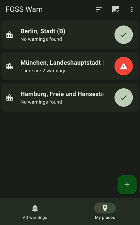 FOSS Warn screenshot