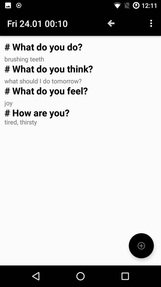 Personal Log screenshot