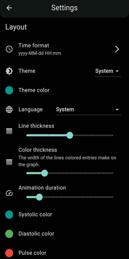 Blood pressure monitor screenshot