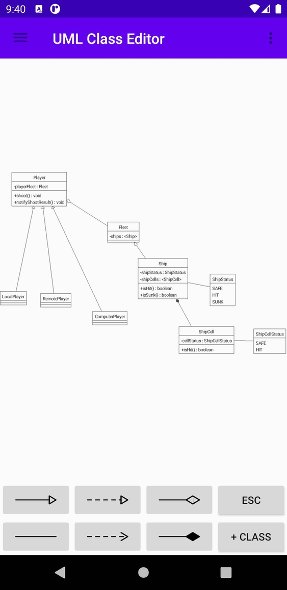 UML Class Editor screenshot