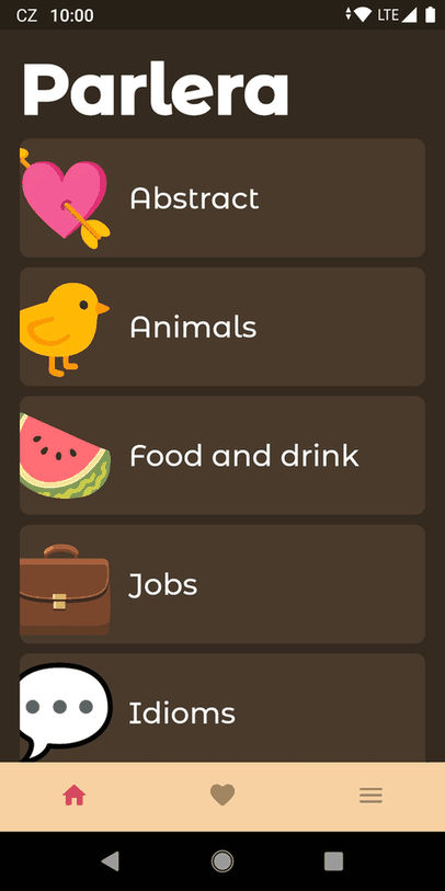 Parlera — word guessing game screenshot