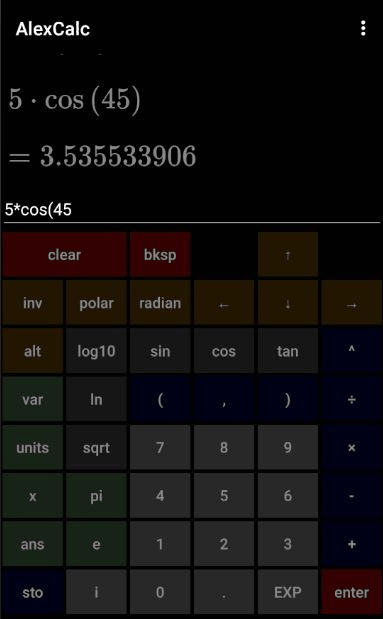 AlexCalc screenshot