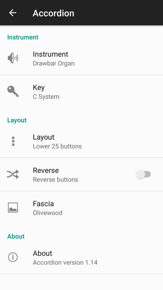 Accordion screenshot