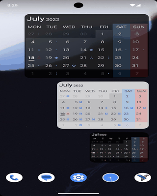 MinCal Widget screenshot